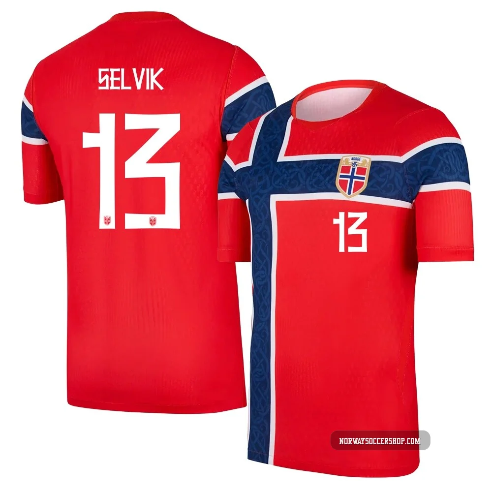 Egil Selvik Norway National Team Replica ＃13 Red Men's Home World Cup 2026 Soccer Jersey
