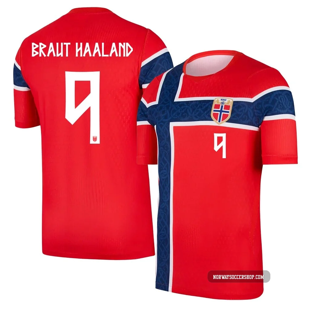 Erling Haaland Norway National Team Replica ＃9 Red Men's Home World Cup 2026 Soccer Jersey
