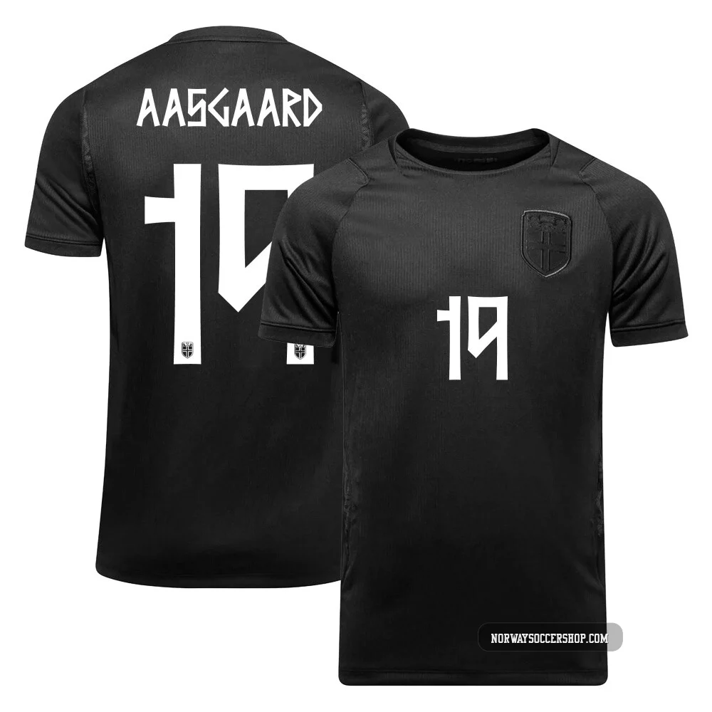 Thelo Aasgaard Norway National Team Replica ＃19 Black Men's Away World Cup 2026 Soccer Jersey
